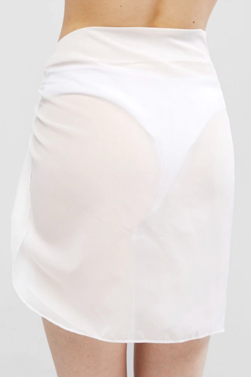 Sheer Skirt Cover Up White - Escape Swimwear