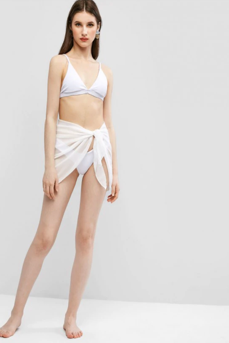 Sheer Skirt Cover Up White - Escape Swimwear